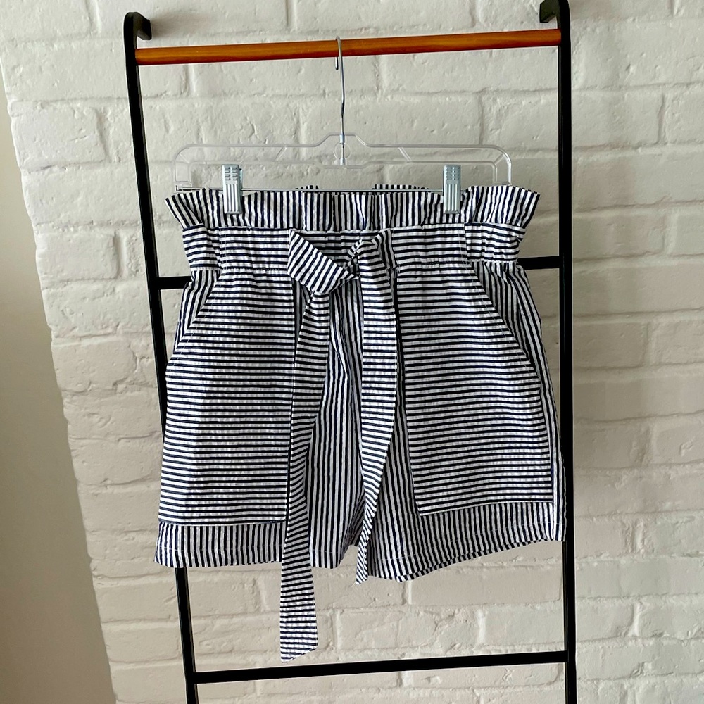NWOT striped Zara paper bag shorts size S